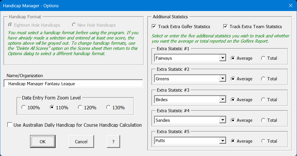 Program Options